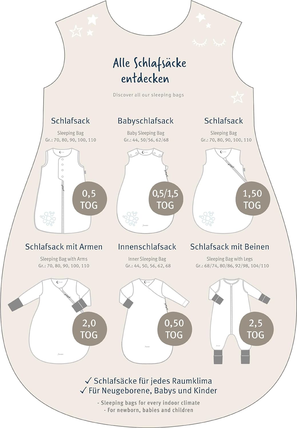 Schlafsack 90cm Emmi 90 cm Emmi 2020, 90 cm Emmi 2020