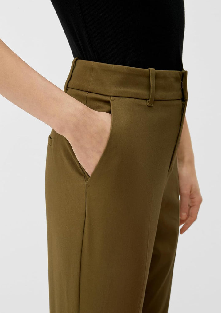 s.Oliver Damen Hosen 7/8, Regular Fit 40 Grün, 40 Grün