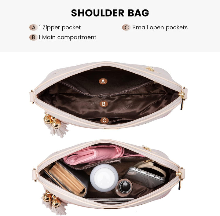 LOVEVOOK Handtasche Damen Schultertasche 3pcs Set Shopper Gross Tasche Shoulder Bag Henkeltasche Umh