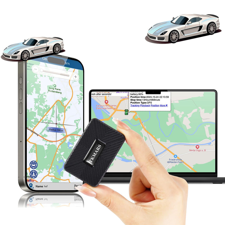 TKMARS Mini GPS Tracker GPS Tracker Ohne ABO GPS Tracker Klein Unauffällig für Auto, Kinder, Koffer,