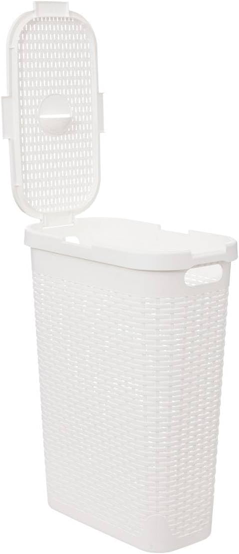 5 five simply smart 5five - schlanker abfallbehälter rattan 40l weiss