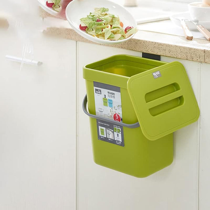 Mülleimer Hängend Mit Deckel Küche Mülleimer Abfalleimer 5L Blau Komposteimer für Arbeitsplatte Behä