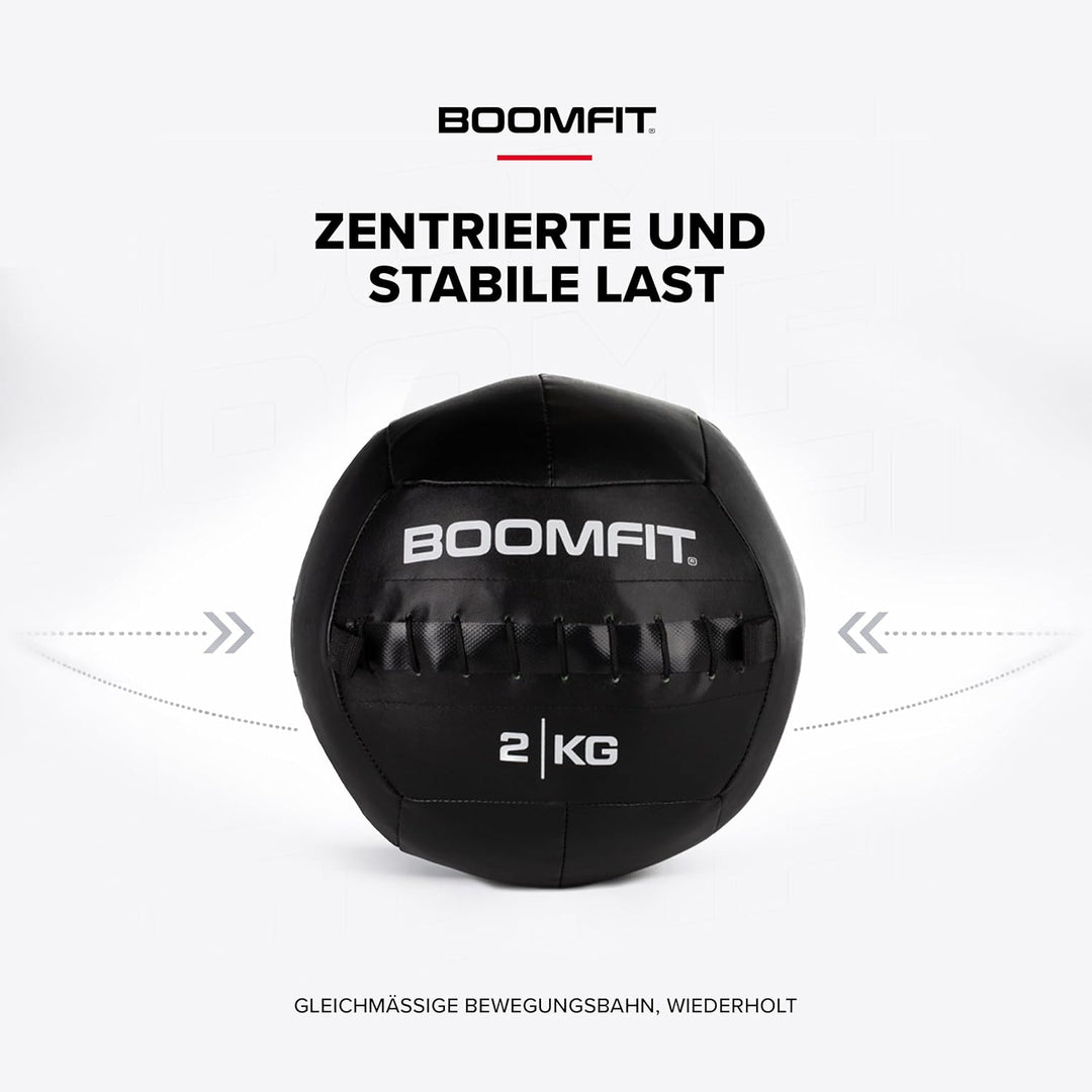 BOOMFIT Unisex-Erwachsene Wall Ball 2Kg Wandball, Black, One Size