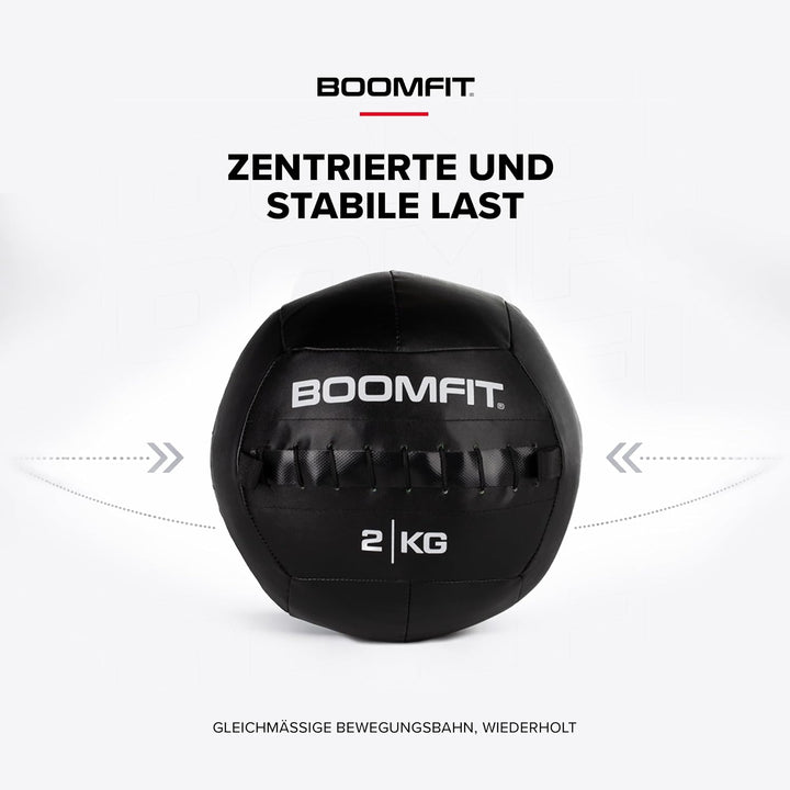 BOOMFIT Unisex-Erwachsene Wall Ball 2Kg Wandball, Black, One Size