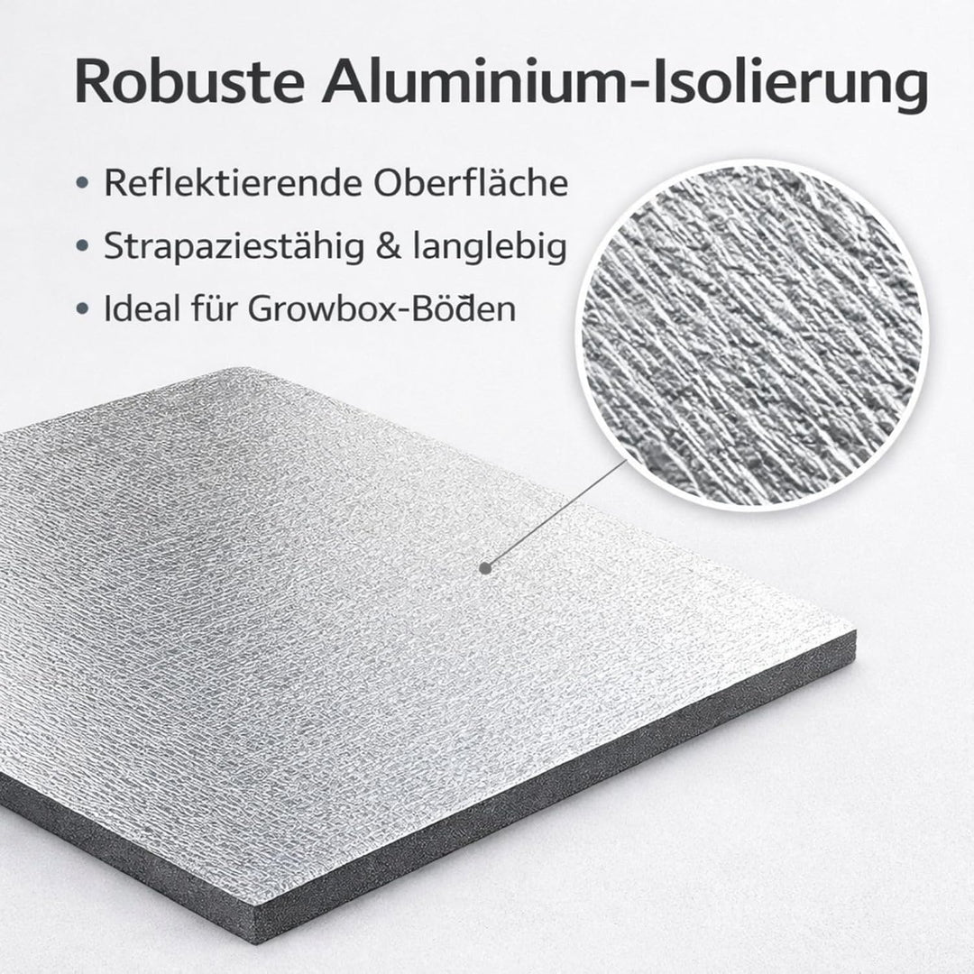 Weedness Grow Isoliermatte 120 x 120 cm für Growboxen &amp; Pflanzen - Indoor Anbau Grow Heizstrahler Sc
