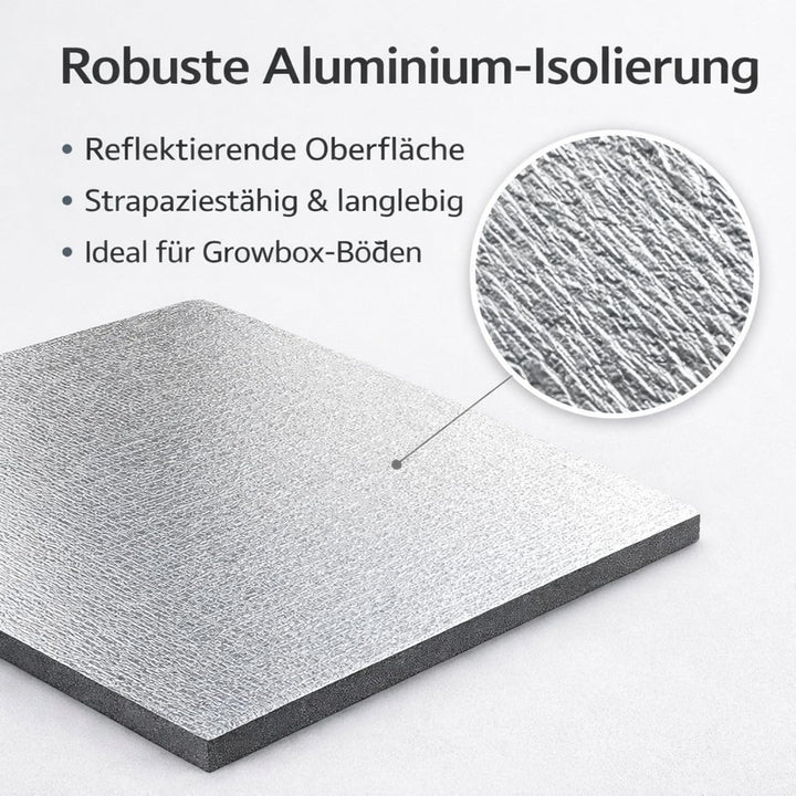 Weedness Grow Isoliermatte 120 x 120 cm für Growboxen &amp; Pflanzen - Indoor Anbau Grow Heizstrahler Sc