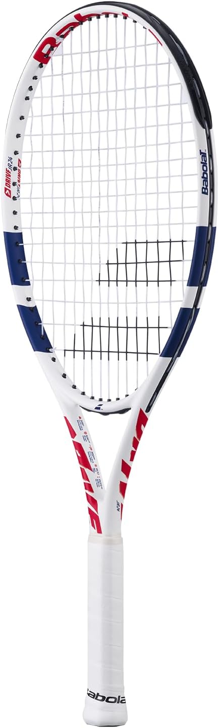 Babolat, Tennisschläger Modell Drive Junior, Einheitsgrösse, Weiss/Blau, Leicht, Griff für kleine Hä