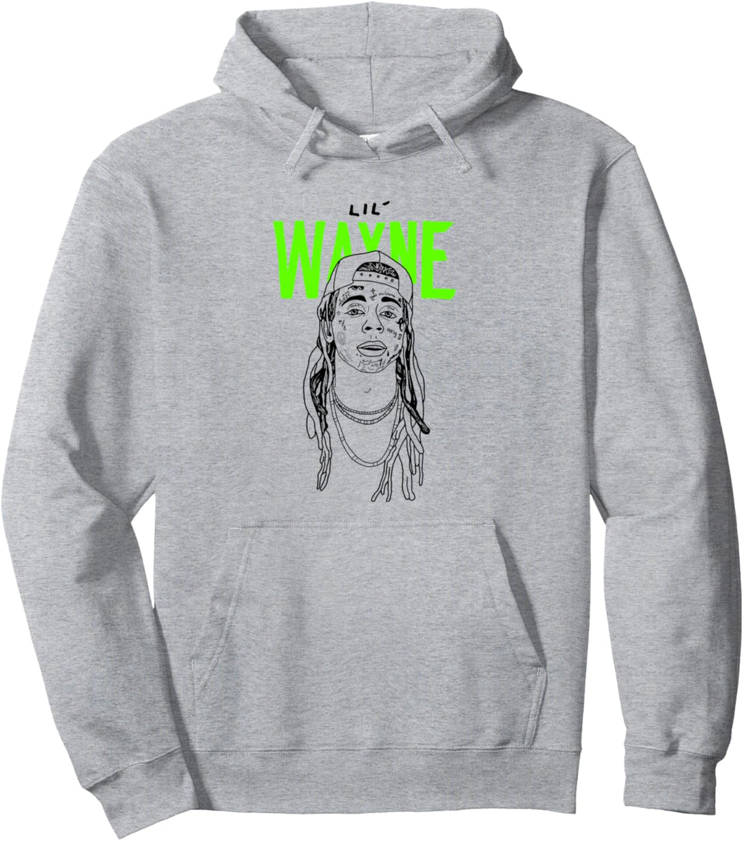 Lil Wayne Illustriertes Gesicht Logo Pullover Hoodie