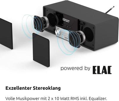 TechniSat DIGITRADIO 3 - Stereo DAB Radio Kompaktanlage (DAB+, UKW, CD-Player, Bluetooth, USB, Kopfh