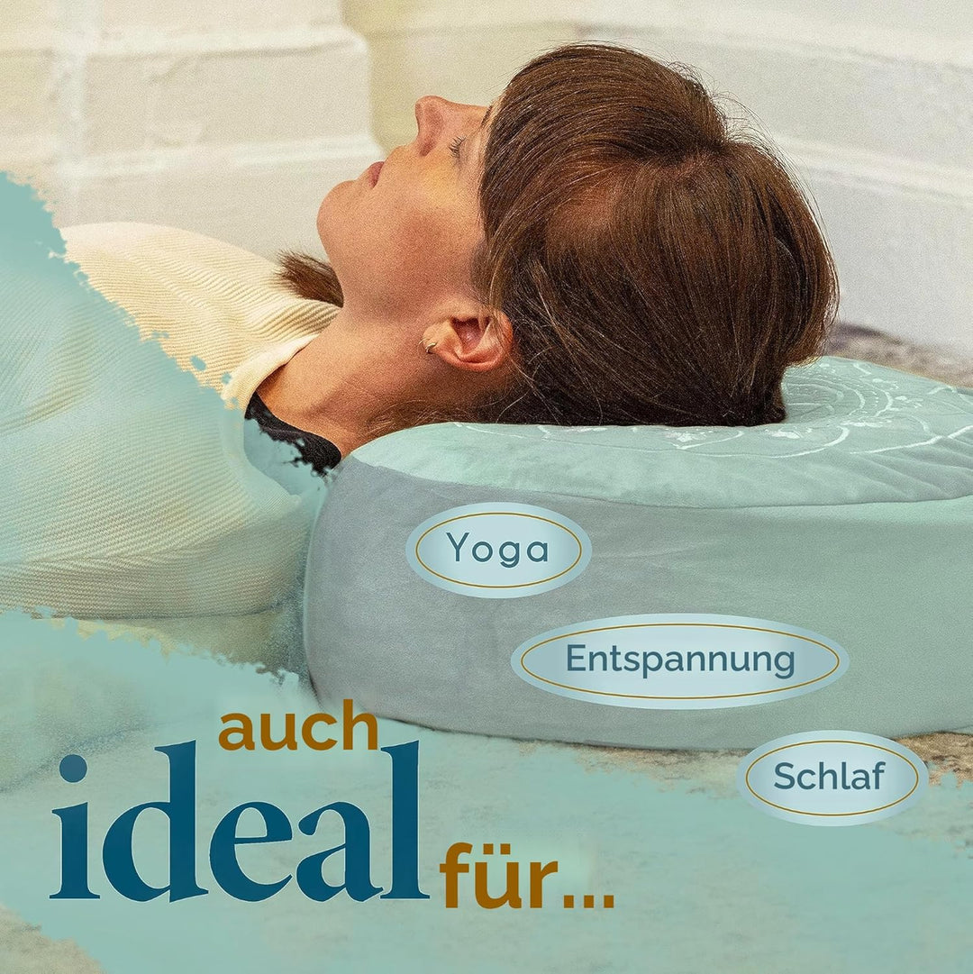 Florensi Meditationskissen (40,6 x 40,6 x 12,7 cm), grosses Samt-Meditationskissen, Premium-Yoga-Kis
