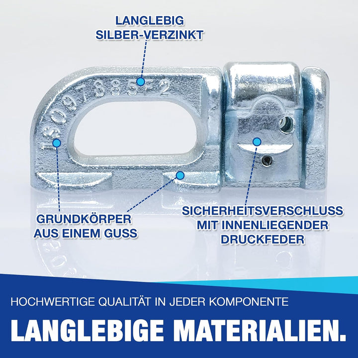 NTG 4 Stück | Doppel Fitting | Endbeschlag für Airlineschiene | Double Stud | ohne Ring| Zurrschiene