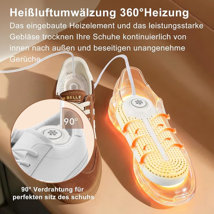 Schuhtrockner Elektrisch, Stiefeltrockner Schuh Stiefelwärmer mit Timer, Einziehbare Länge, Eingebau