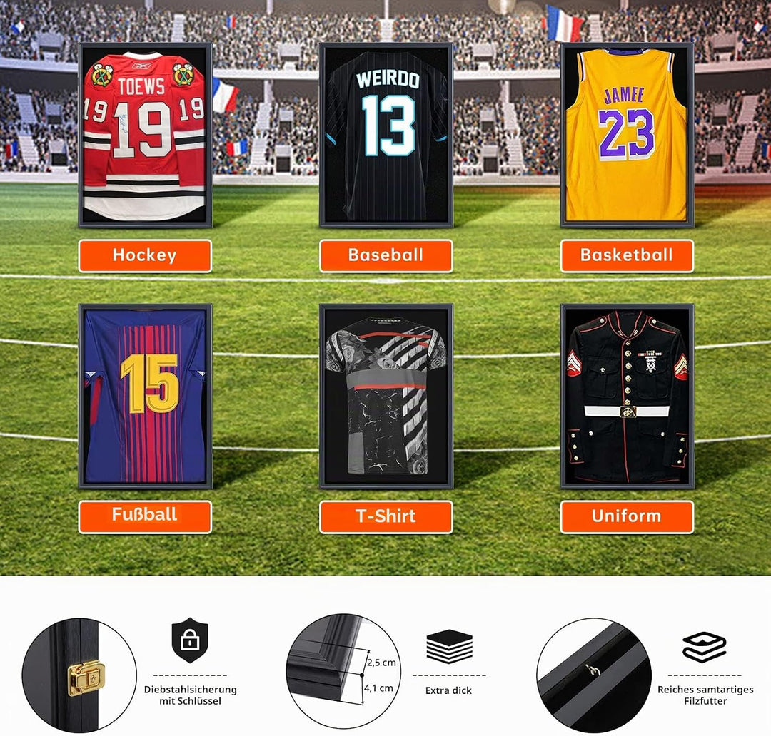 Nice C Jersey Frame Display Case Large Shadow Box Sports Jersey Display Case with 98% UV Protection,