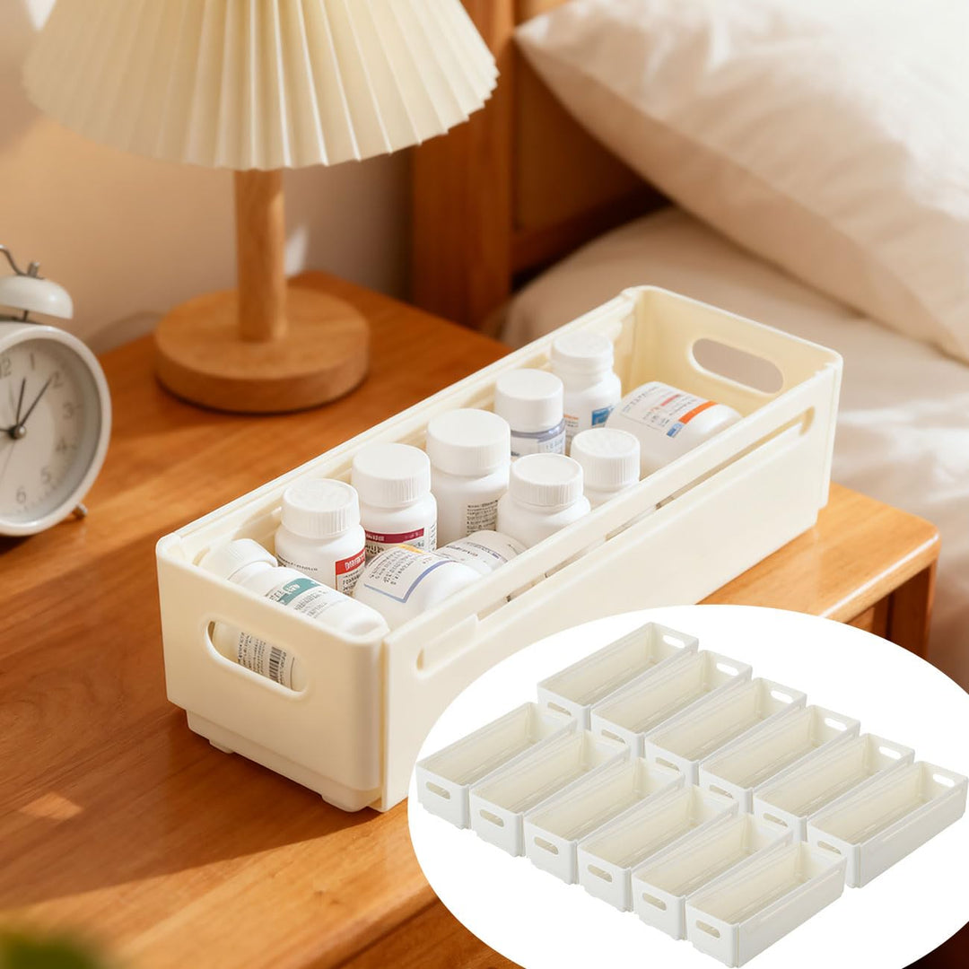ideoon 12er-Set Kühlschrank-Organizer Ausziehbar (28-48 cm) – Anpassbarer Regal-Einsatz für Ordnung