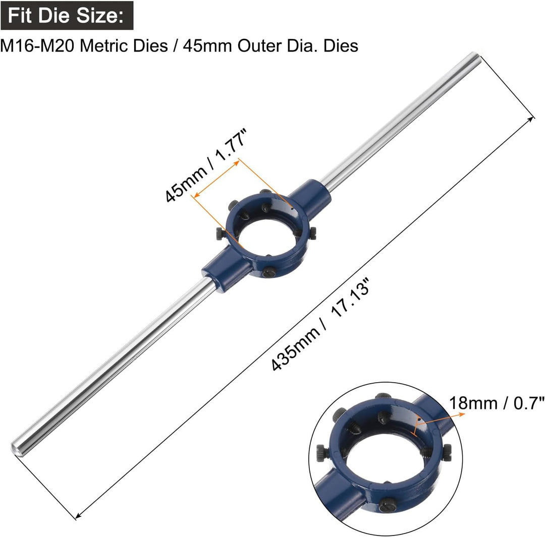 QUARKZMAN Schneideisenhalter Gewindeschneider Rundschneideisen 45mm (1,77") Einstellbarer Gewindesch