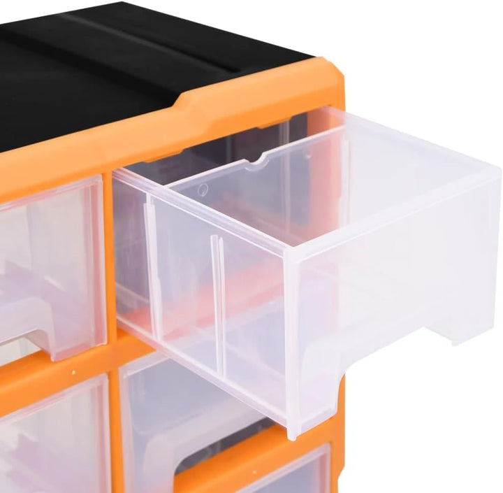 Multi-Schubladen-Organizer 16 Schubladen 52x16x37 cm Orange und Schwarz 16 Schubladen, Orange und Sc