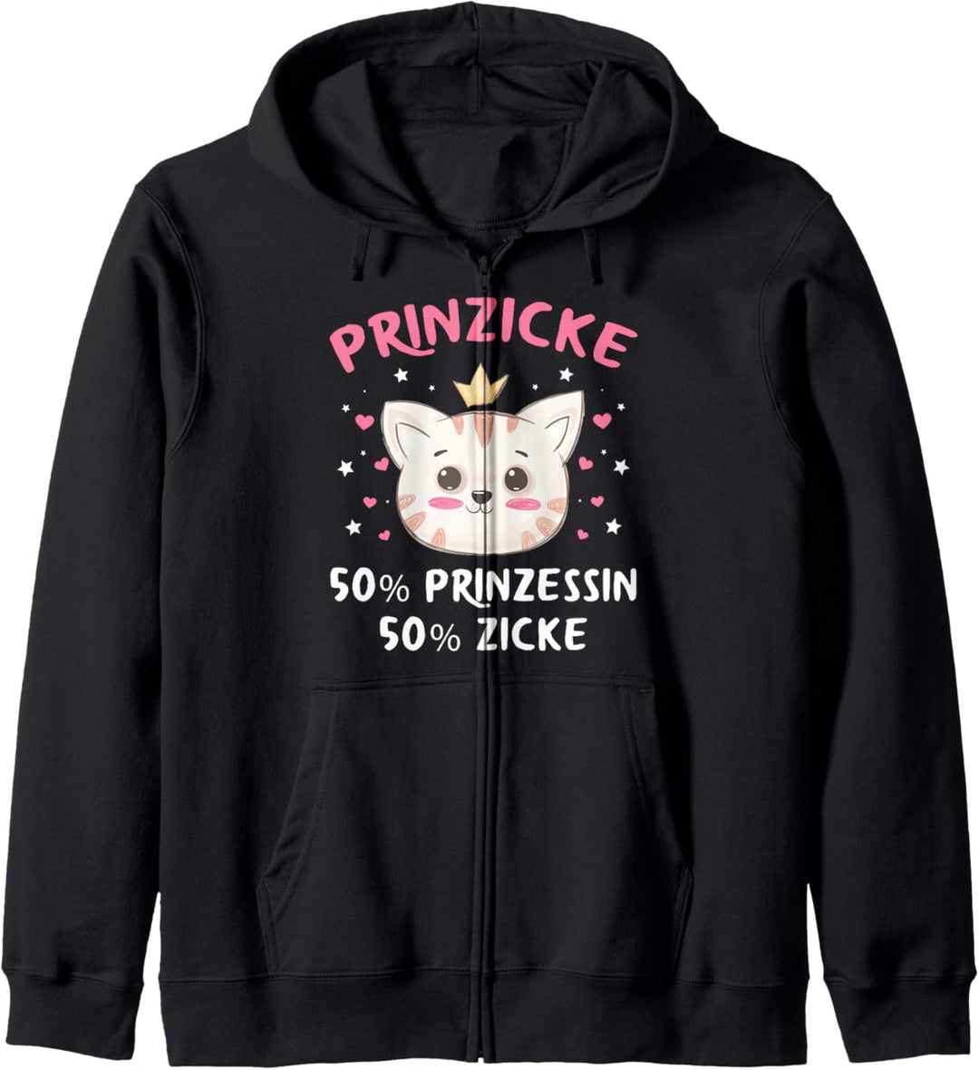 Prinzicke Prinzessin Zicke Katze Spruch Kapuzenjacke