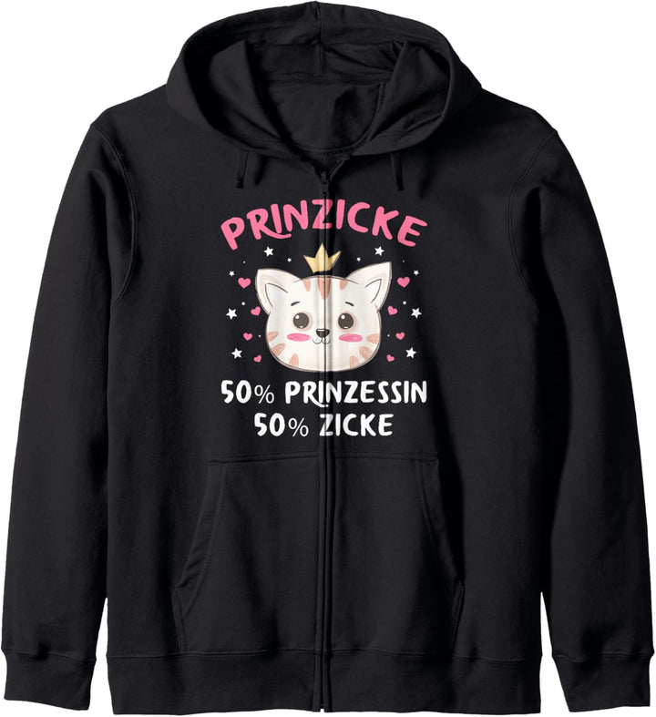 Prinzicke Prinzessin Zicke Katze Spruch Kapuzenjacke