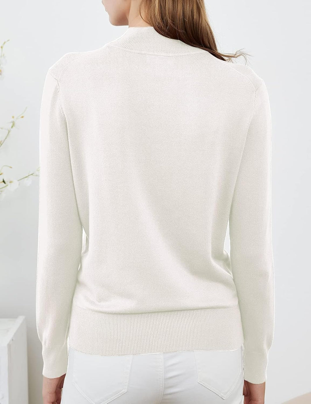 Women’s Turtleneck Sweater Knitted Jumper Autumn Loose Sweatshirt Casual Classic Elegant Knitted Jum