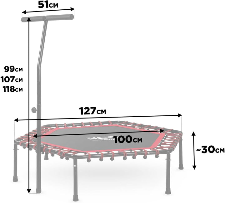 Neo-Sport Fitness Trampolin Klein Mit Höhenverstellbarem Haltegriff Mini Jumping Trampolin Erwachsen