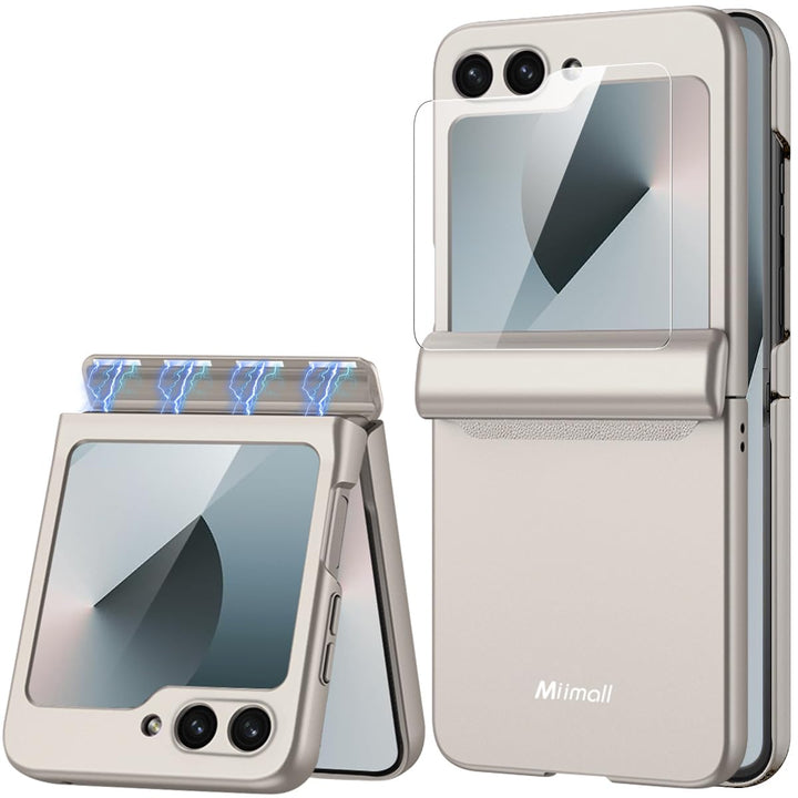 Miimall Kompatibel mit Samsung Galaxy Z Flip 6/Flip7 FE Hülle mit Scharnierschutz Magnetischer [Exte