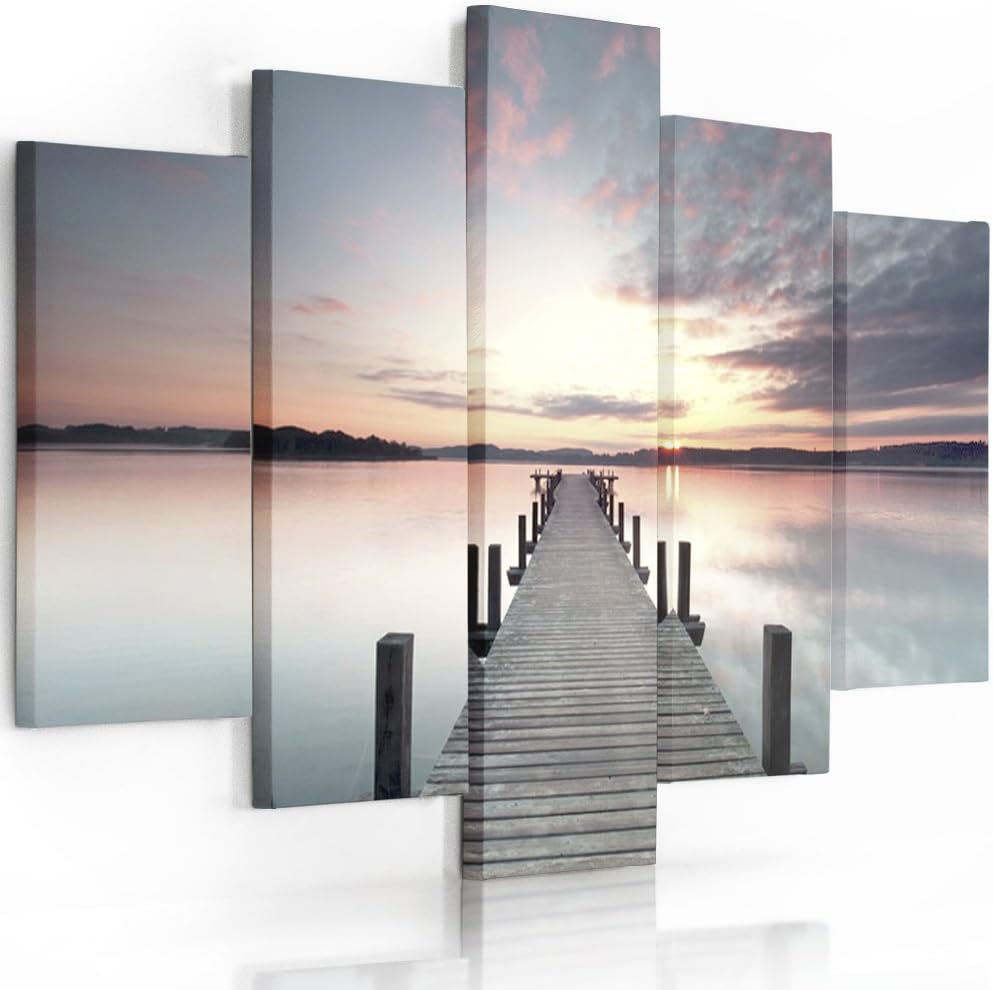 Feeby Frames, Leinwandbild Bilder Wand Bild - 5 Teile - Wandbilder Kunstdruck 100x70 cm, Typ A A typ