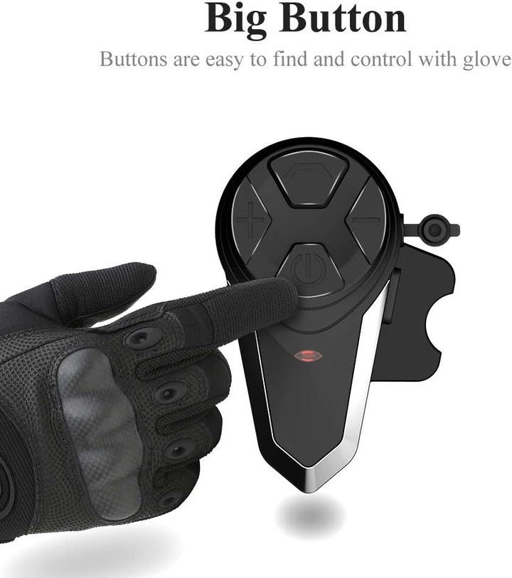BT-S3 1000m Motorrad-Intercom-Helm-Headset Echtzeit-Kommunikationssysteme Freisprech-FM-Radio wasser