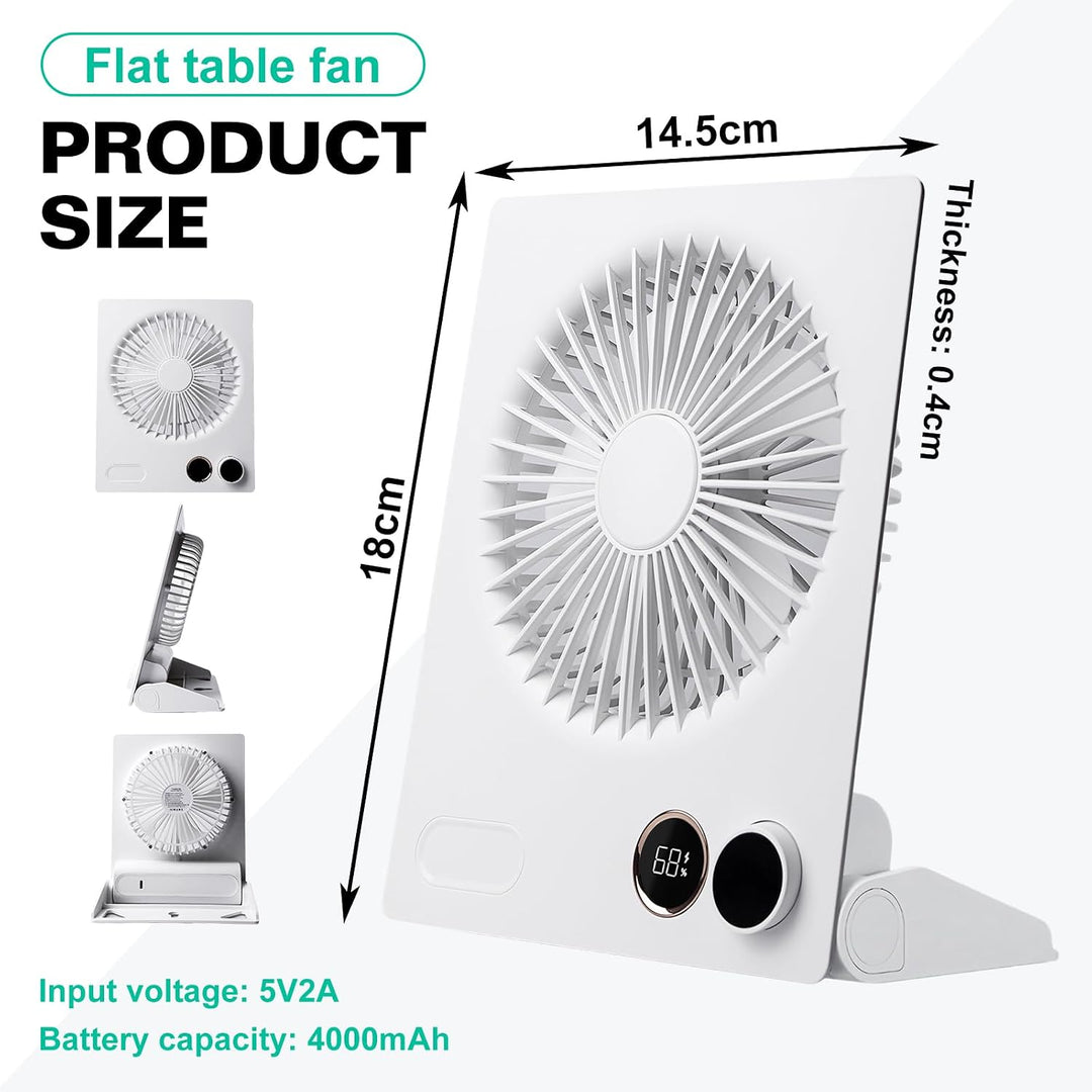 BORDEAG Mini Tischventilator USB Ventilator - 4000mAh Tragbarer Kleiner Ventilator mit Fernbedienung