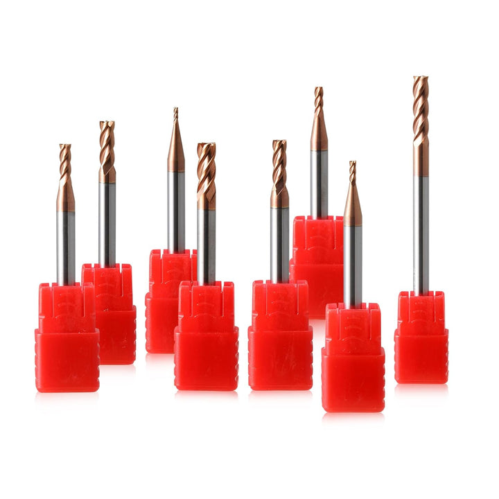 8 Stücke Fräser Schaftfräser Hartmetall 4-Flöte, 1-4mm CED TiSiN Coat Spiralfräser Bit VHM CNC Bohra