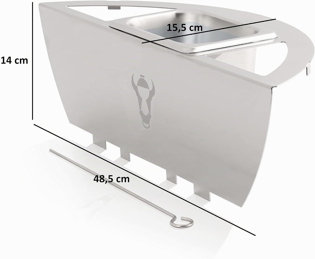 BBQ-Toro Premium Edelstahl Räuchereinsatz Midland für Ø 57 cm Kugelgrill | Smoker Einsatz Kugelgrill
