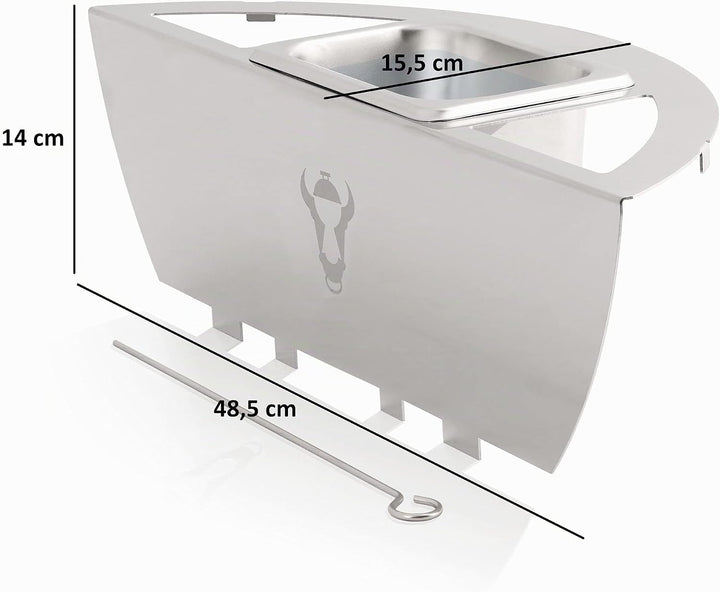 BBQ-Toro Premium Edelstahl Räuchereinsatz Midland für Ø 57 cm Kugelgrill | Smoker Einsatz Kugelgrill