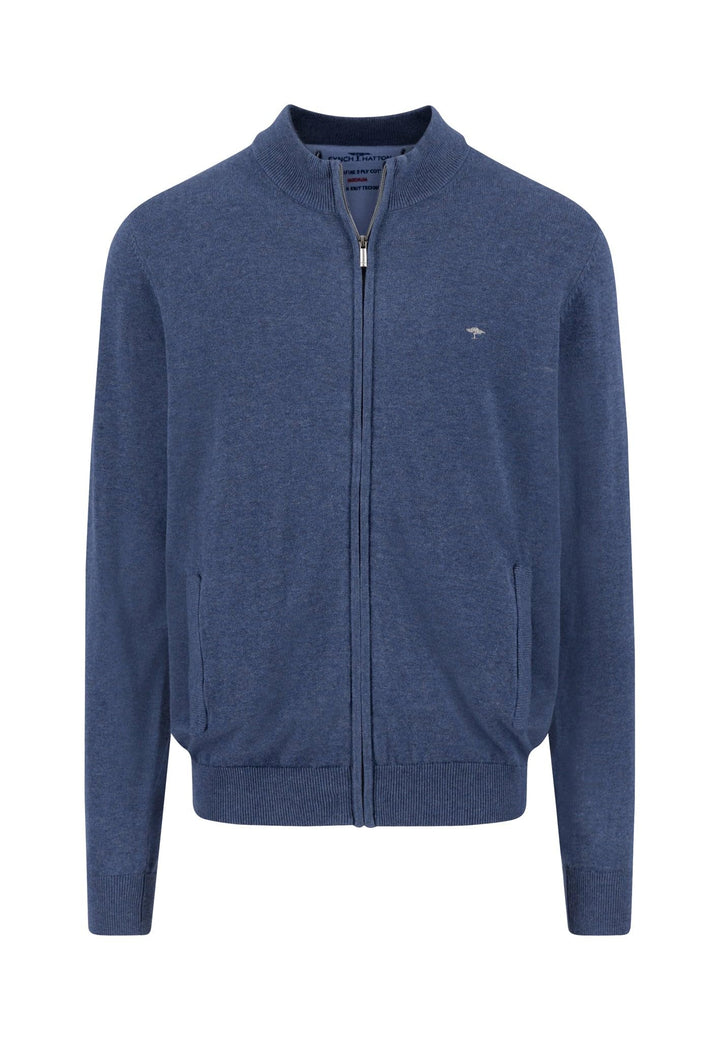 FYNCH-HATTON Herren Cardigan-Zip Strickjacke S Blau (Night 680), S Blau (Night 680)