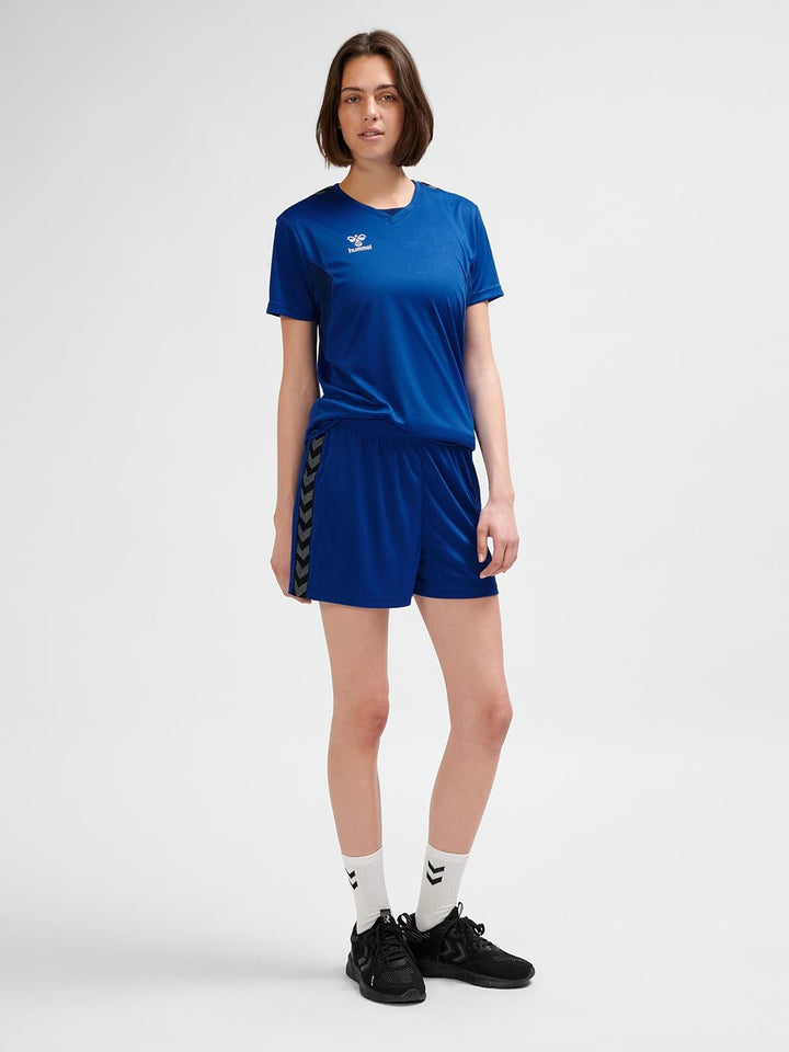 hummel Damen Shorts Hmlauthentic Pl Shorts Woman XS Blau, XS Blau