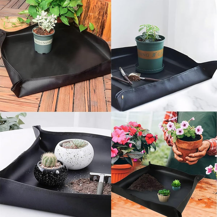 Bonsai Werkzeug Set 15 Stück mit wasserdichte Umtopfmatte & Aufbewahrungstasche,Mini Gartengeräte Ga