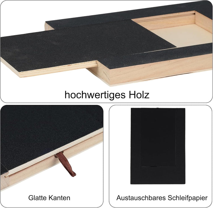 Krallenschleifer für Hunde - 35x25x3cm Kratzbrett Hund mit Leckerlibox, 2 Stücke Schleifpapier, Stre