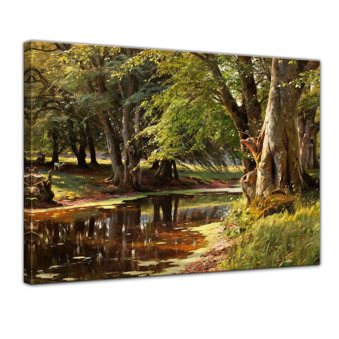 Bilderdepot24 Bild auf Leinwand | Peder Mork Mönsted Waldlandschaft in 80x60 cm als Wandbild | Wand-