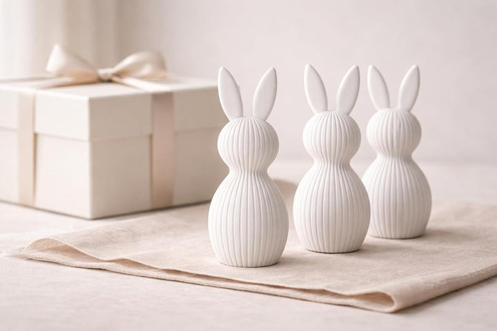 ALBA Hasen Deko 3er Set 12 cm – 3D Druck Deko Figuren im Skandinavischen Stil – Moderne Osterdeko Mi