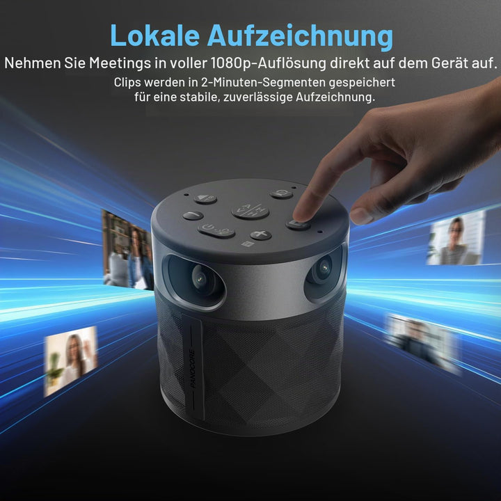 PANOCORE360 All-in-One Konferenzkamera – 360°-Konferenzkamera für PC und Mac, mit Lautsprecher und M