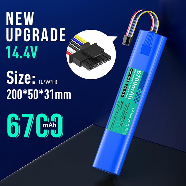 CITYORK 14,4V 6700mAh Li-ion Ersatzakku für Neato Botvac D3 D3+ D5 D5+ D6 D7 Connected Vacuum Batter