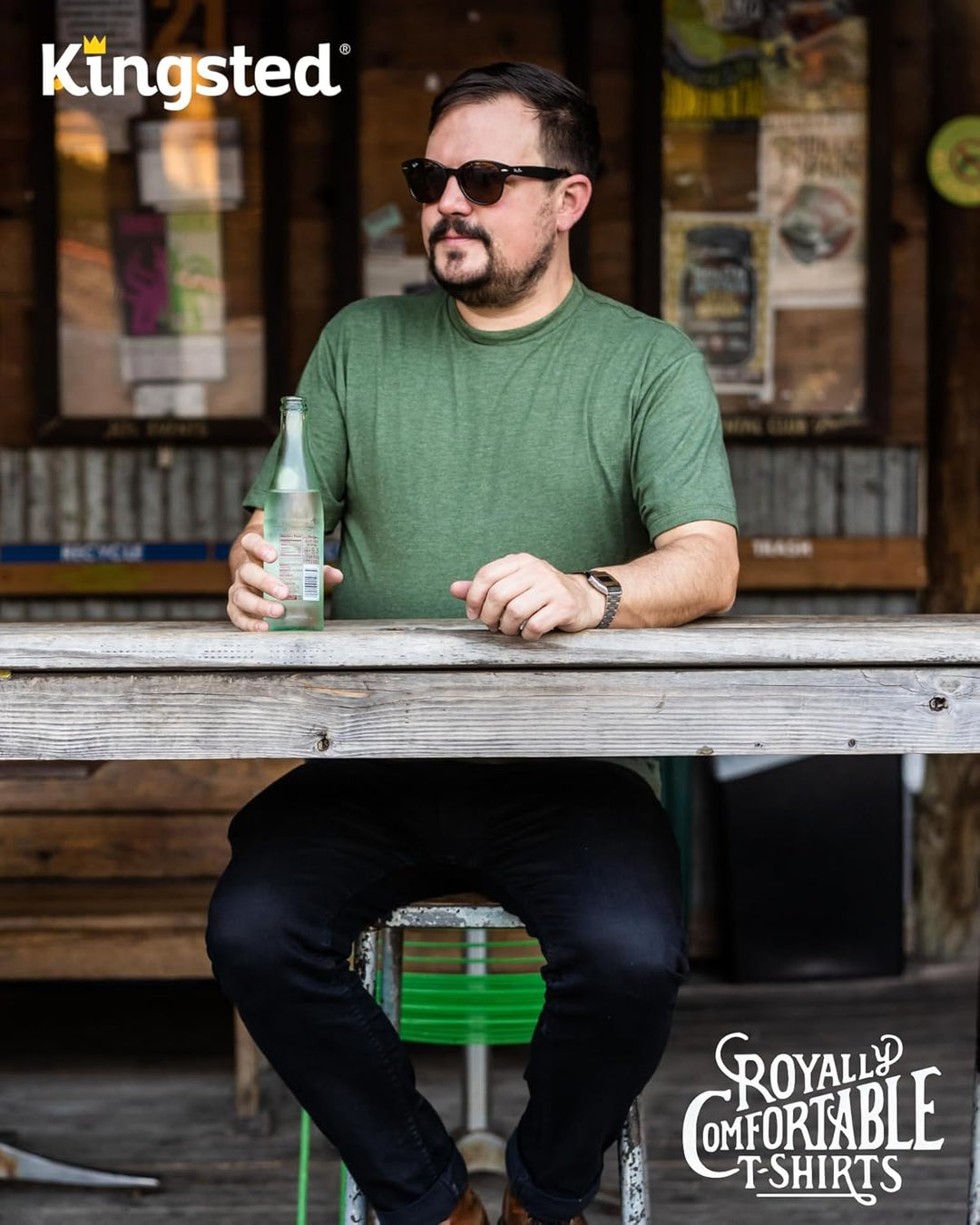 Kingsted Herren Klassische Einfarbige T-Shirt (4er Pack) L Black Pack, L Black Pack