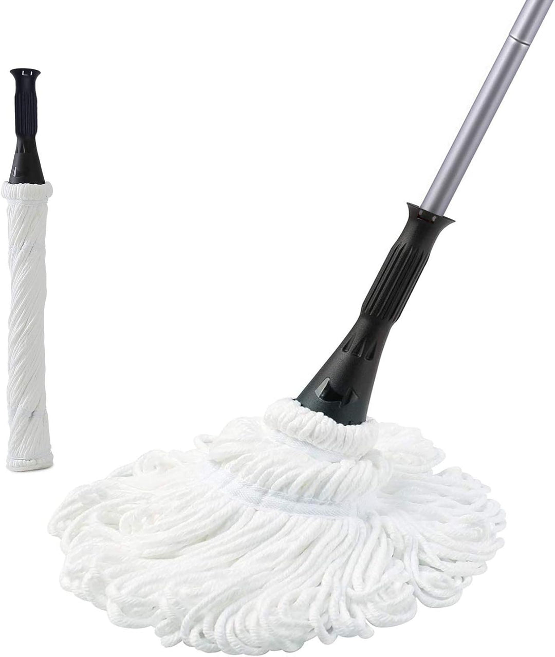 Eyliden Mikrofaser-Wischmopp, 146 cm Langer Griff, für Bodenreinigung, selbstwringender Wischmopp, H