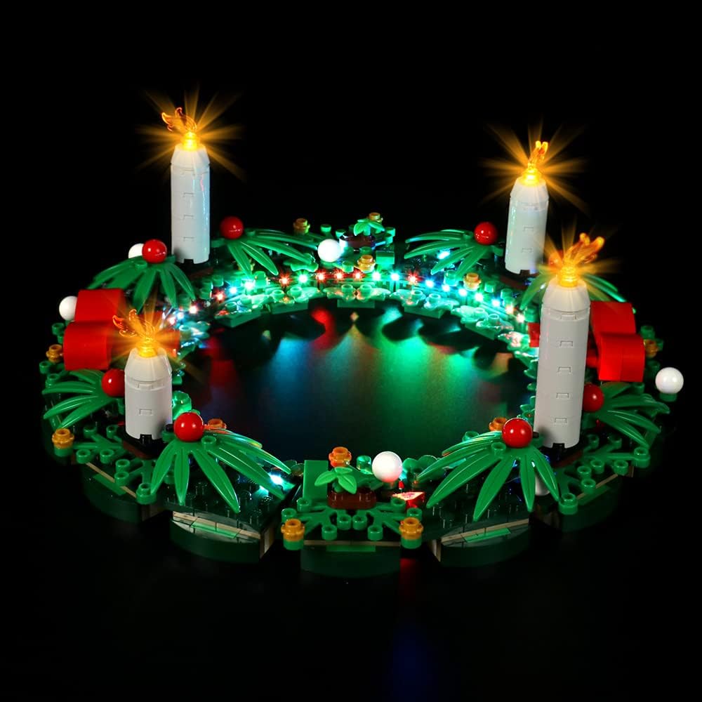 LocoLee Led Licht Set Kompatibel mit Lego Adventskranz, Led Beleuchtungs Set Compatible with Lego 40