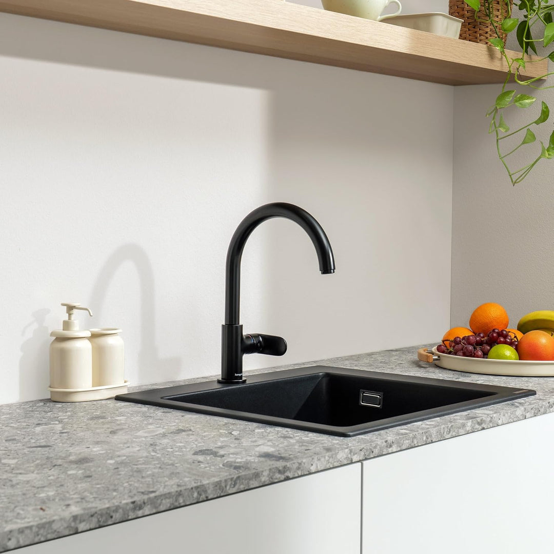 hansgrohe Küchenarmatur Vernis Blend M35, Wasserhahn Küche mit Auslauf Höhe 260 mm, 1 Strahlart, Mat