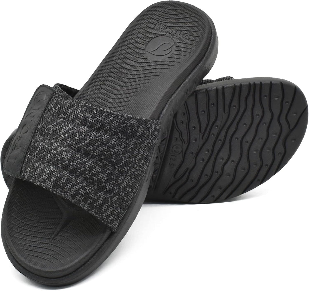 ONCAI Dusch Badelatschen Herren mit Klettverschluss Offener Zeh Sports Badesandalen Sommer Freizeit