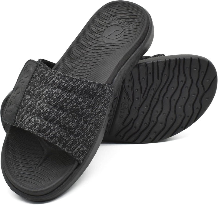ONCAI Dusch Badelatschen Herren mit Klettverschluss Offener Zeh Sports Badesandalen Sommer Freizeit