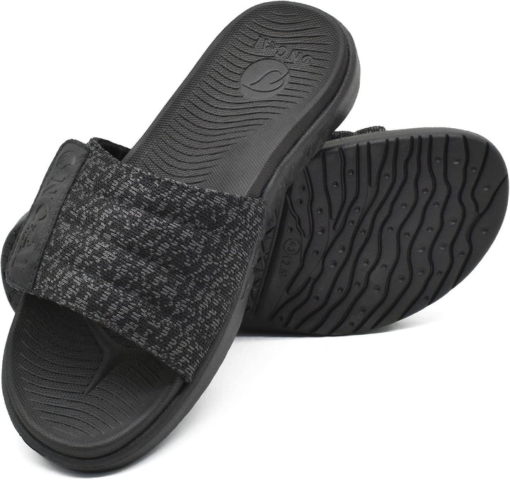 ONCAI Dusch Badelatschen Herren mit Klettverschluss Offener Zeh Sports Badesandalen Sommer Freizeit