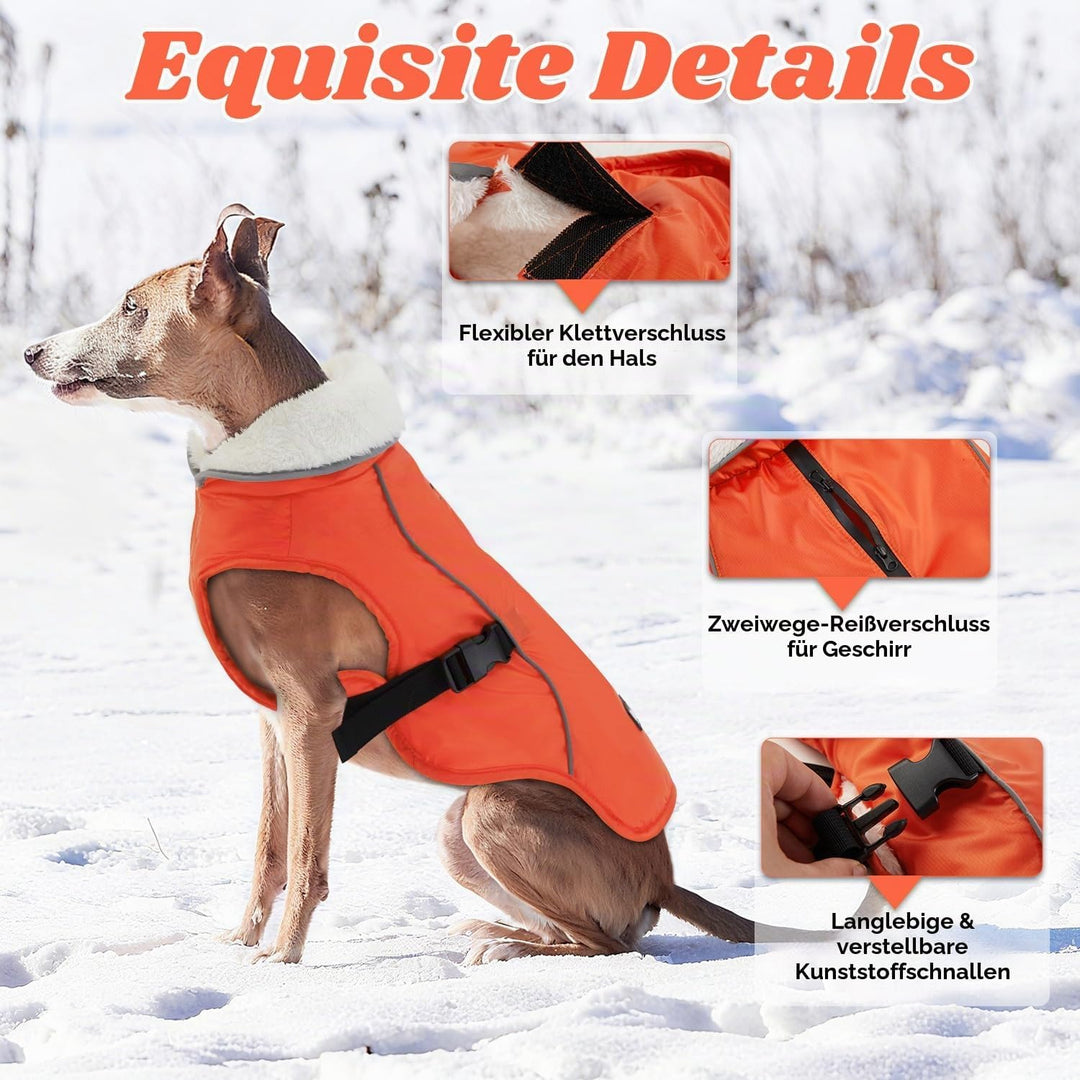 EMUST Winterhundemantel, wasserdicht, verstellbarer Hundemantel, für kleine/mittlere bis grosse Hund