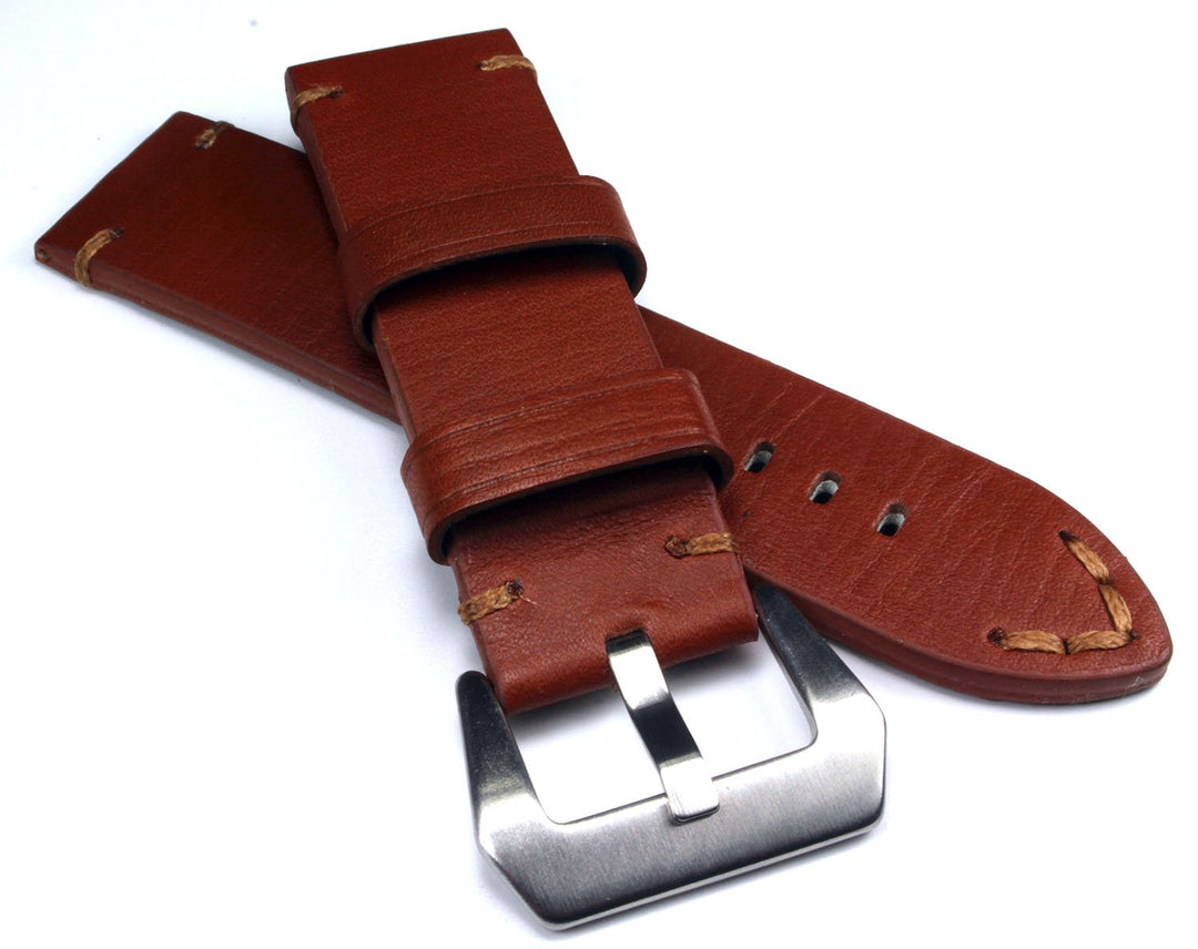 Handmade Herren Leder Uhrenarmband 24mm Braun B19