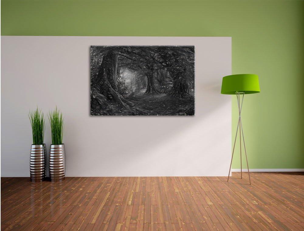 Pixxprint Dschungel im Regenwald / 100x70cm Leinwandbild bespannt auf Holzrahmen/Wandbild Kunstdruck