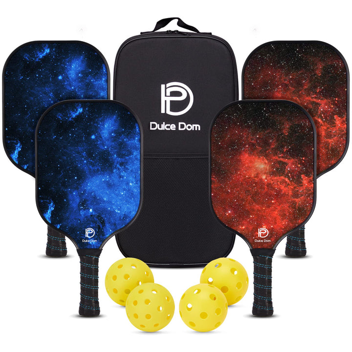 DULCE DOM Pickleball-Paddel, USAPA genehmigtes Pickleball-Set mit 4 Premium-Holz-Pickleball-Paddeln,
